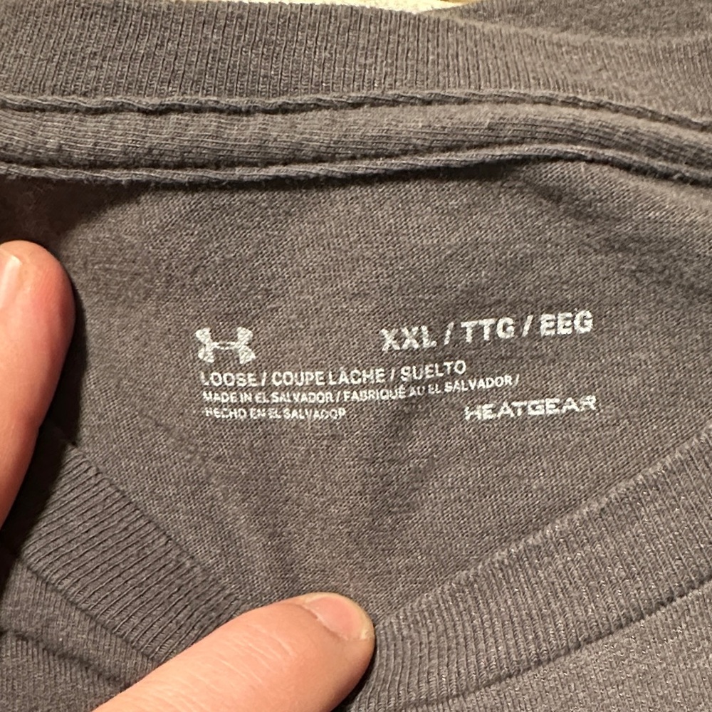 Under Armour Black Tee with Olive Camo Logo - Picture 2 of 2